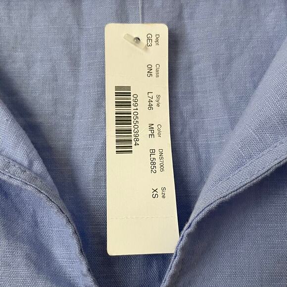 J. Crew Dress Womens XS Lilac Purple Linen Cotton Midi Tunic Embroidered Beachy - Picture 11 of 13